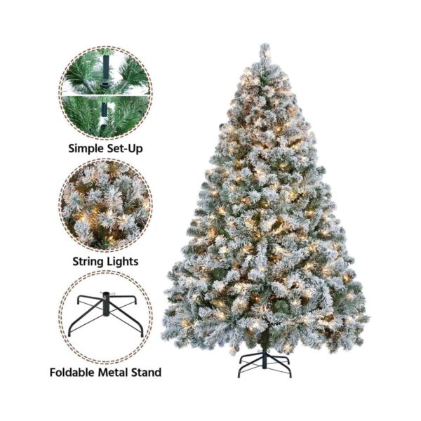 Yaheetech Christmas Tree Prelit Snow Flocked, Multiple Sizes