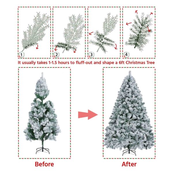 Yaheetech Christmas Tree Prelit Snow Flocked, Multiple Sizes