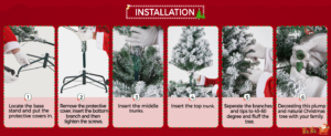 Yaheetech Christmas Tree Prelit Snow Flocked, Multiple Sizes